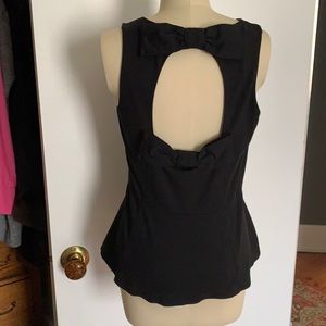 Kate Spade Black Peplum Top Size 8